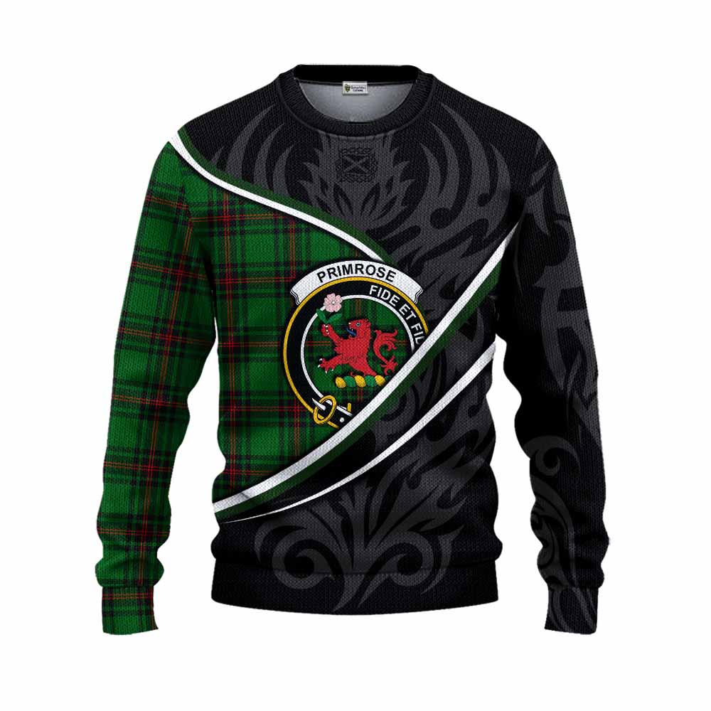 Primrose Tartan Family Crest Knitted Sweater Celtic Scottish Thistle Floral - Tartan Vibes Clothing