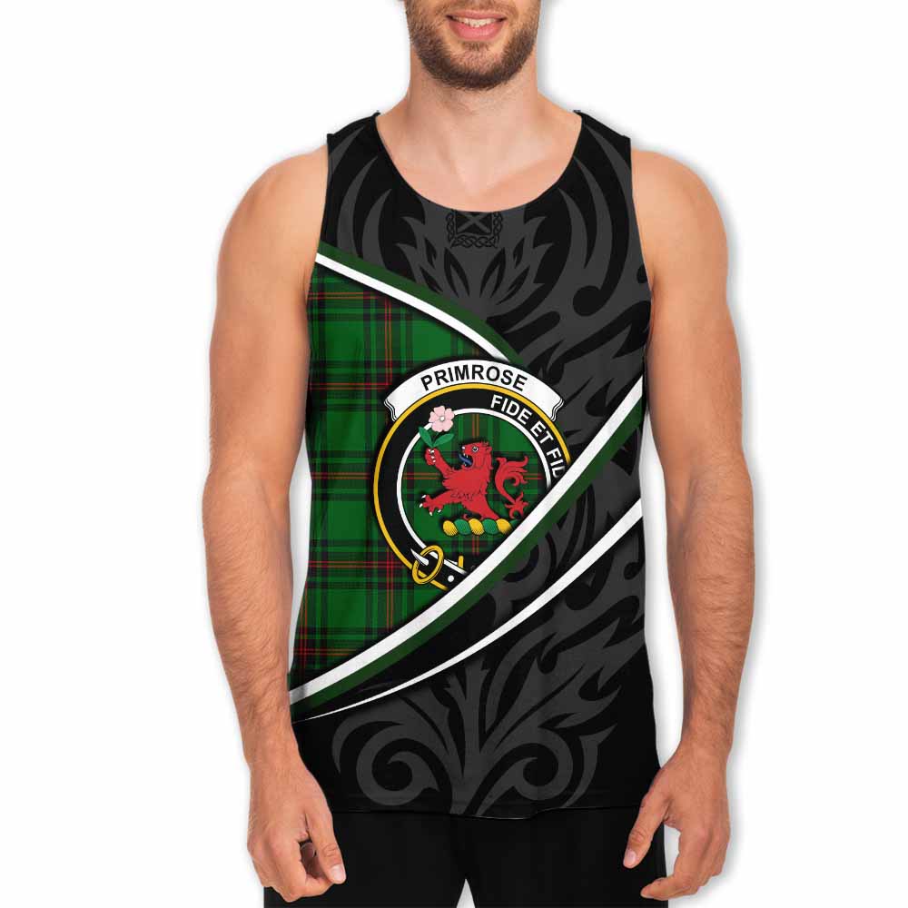 Primrose Tartan Family Crest Men Tank Top Celtic Scottish Thistle Floral - Tartan Vibes Clothing