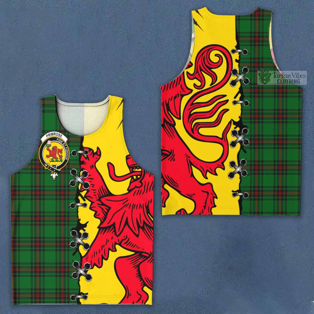 Primrose Tartan Family Crest Men Tank Top Lion Rampant Honor - Tartan Vibes Clothing