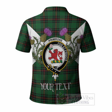 Primrose Tartan Family Crest Polo Shirt Scottish Burns Night Thistle Floral