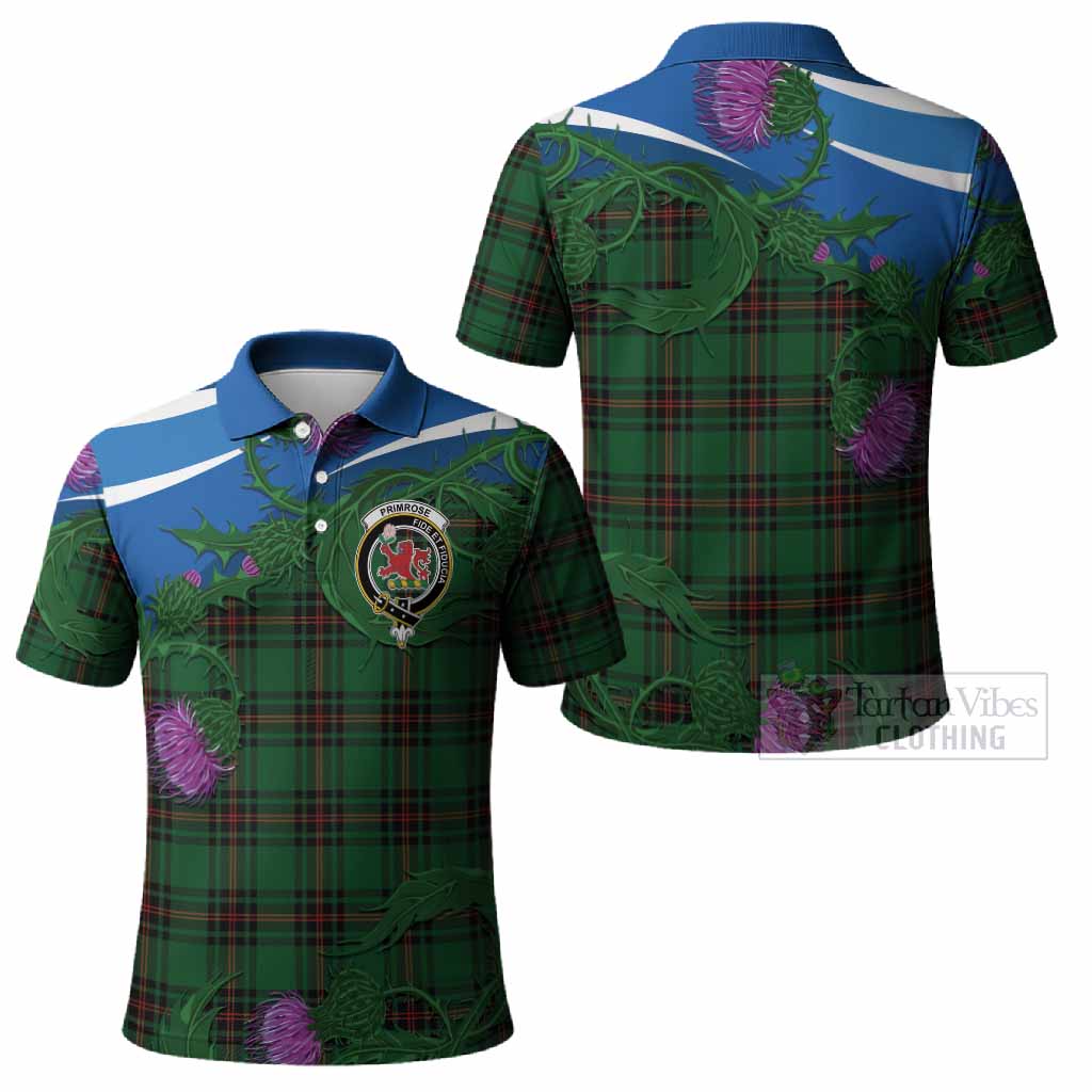 Primrose Tartan Family Crest Polo Shirt Thistle in Minimalism