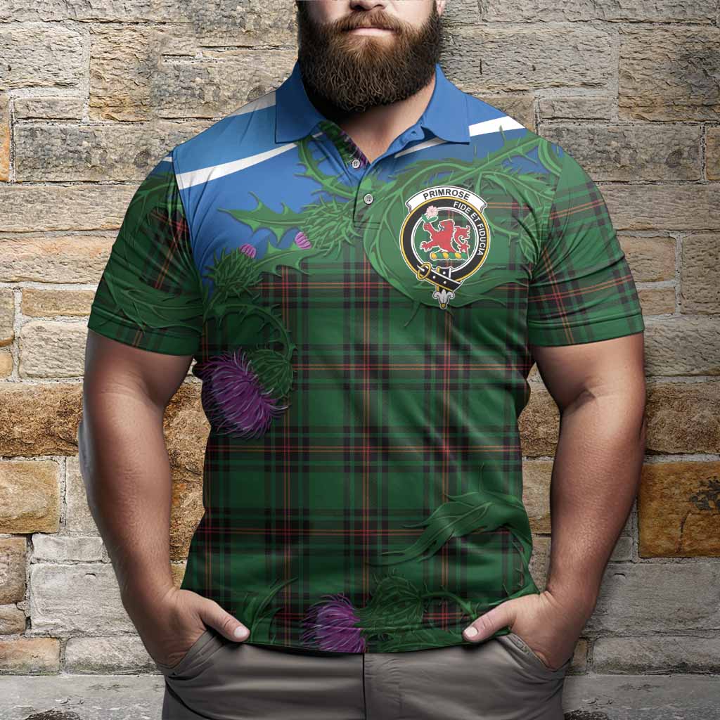 Primrose Tartan Family Crest Polo Shirt Thistle in Minimalism