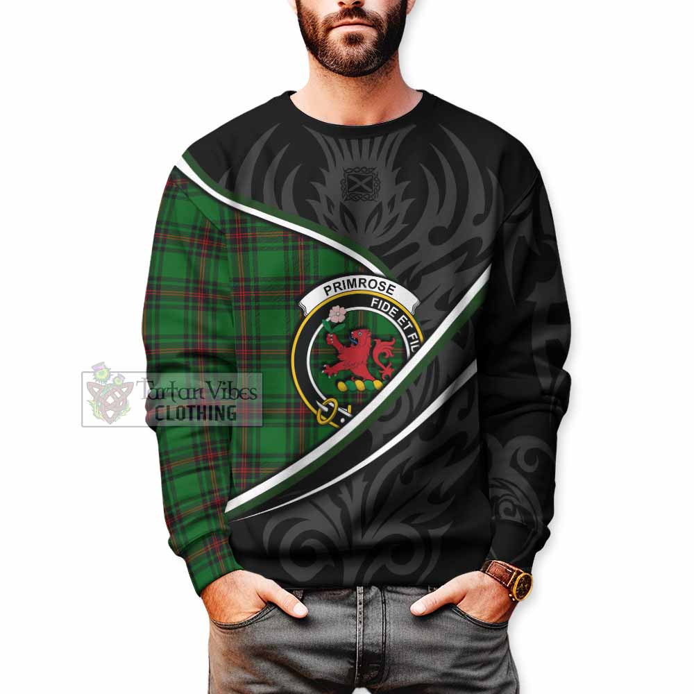 Primrose Tartan Family Crest Sweatshirt Celtic Scottish Thistle Floral - Tartan Vibes Clothing