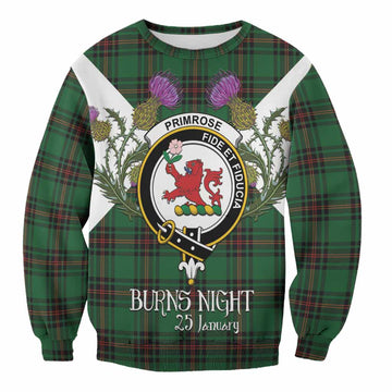 Primrose Tartan Family Crest Sweatshirt Scottish Burns Night Thistle Floral