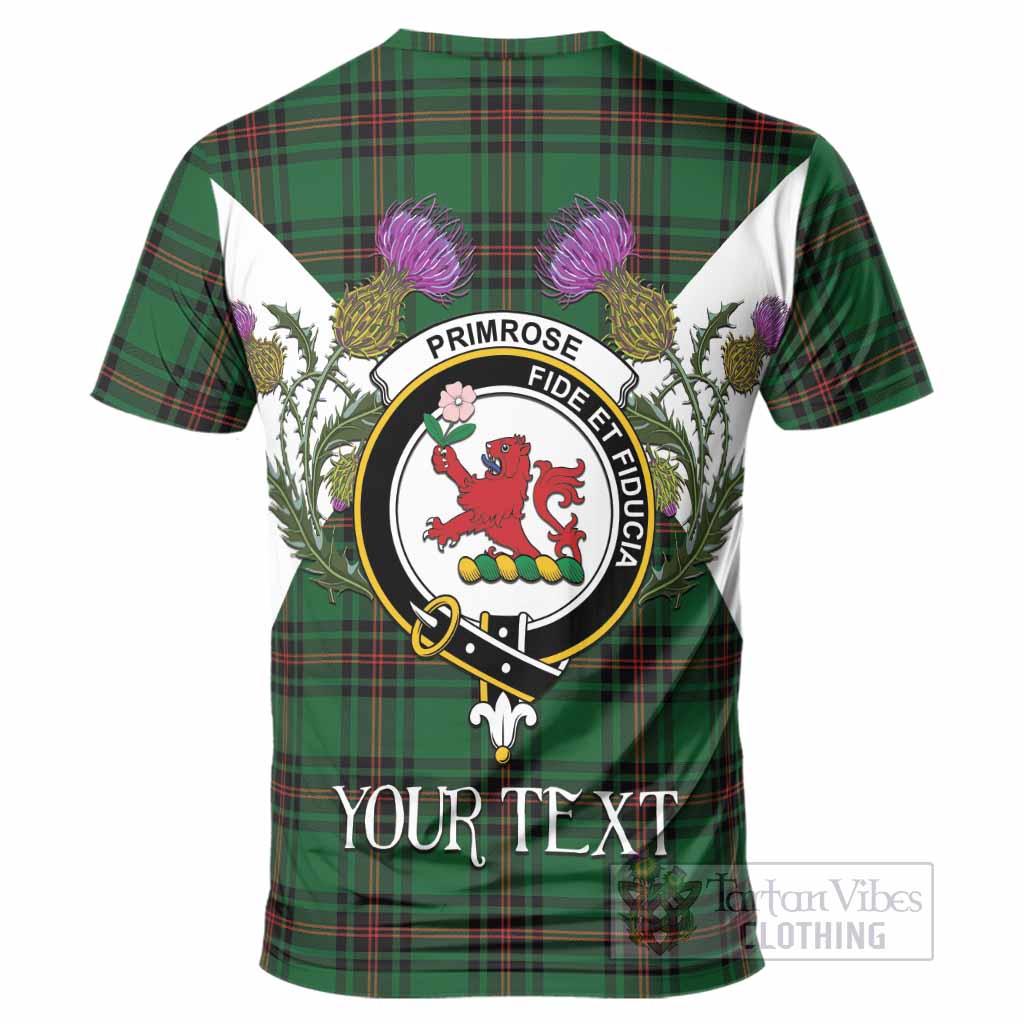Primrose Tartan Family Crest T-Shirt Scottish Burns Night Thistle Floral