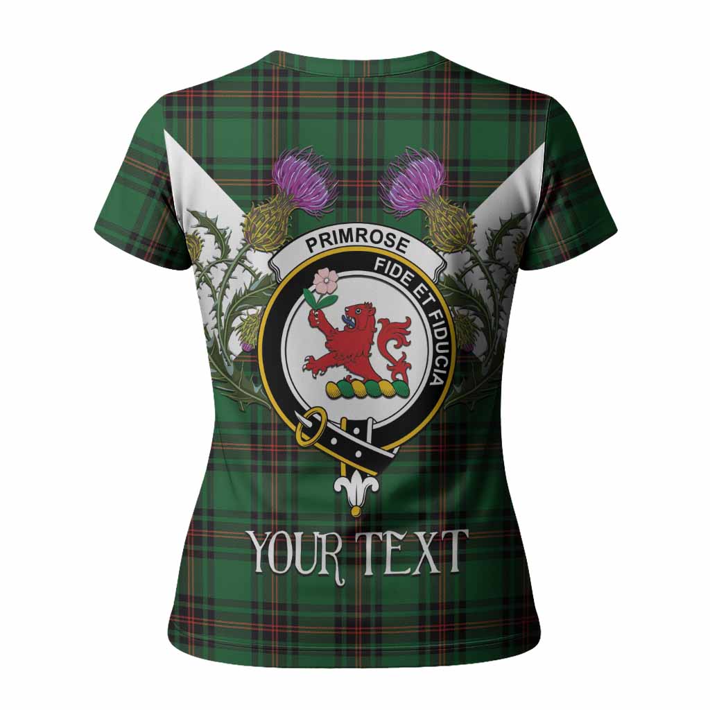 Primrose Tartan Family Crest Women T shirt Scottish Burns Night Thistle Floral