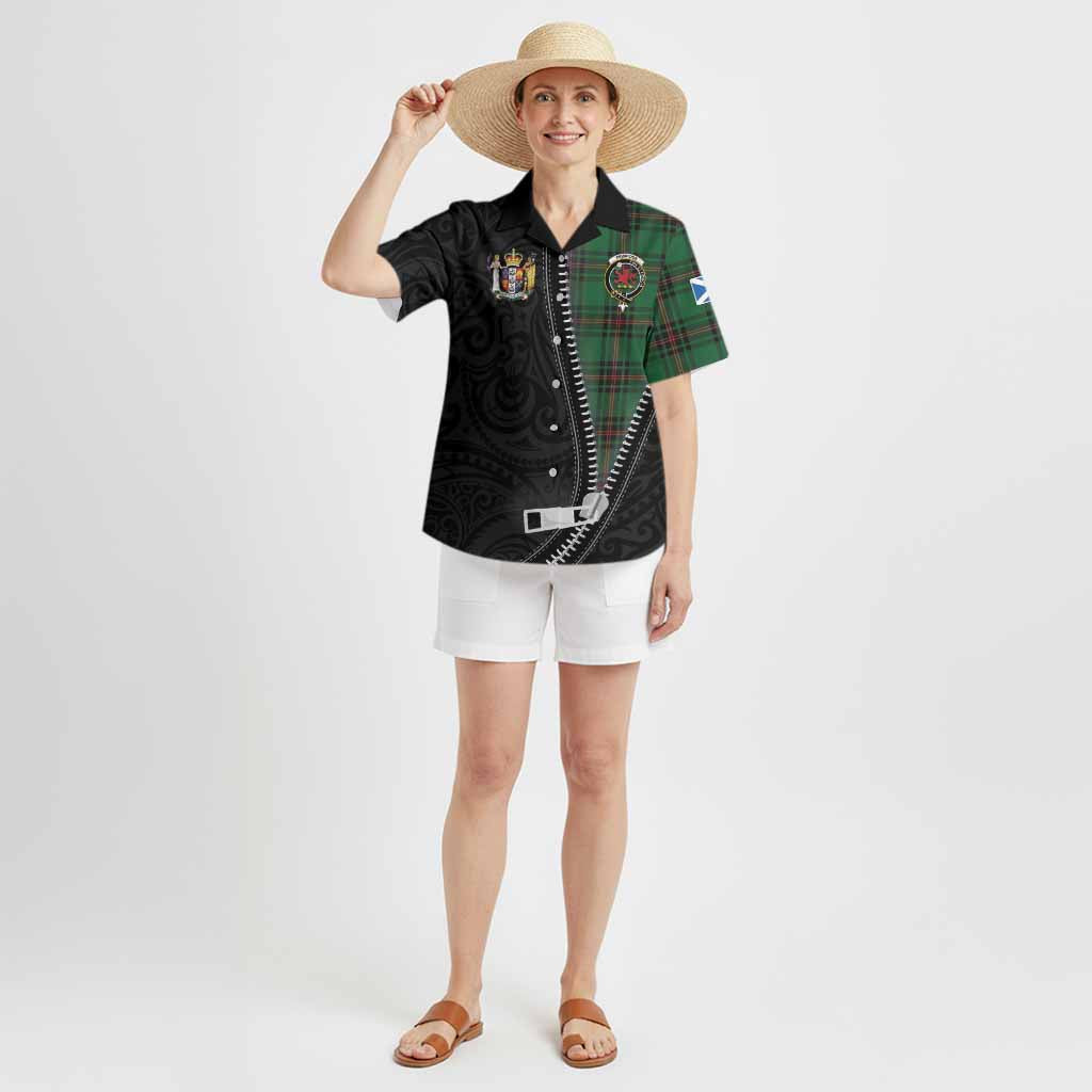 Primrose Tartan Hawaiian Shirt New Zealand Pattern Unique Zipper Stylized