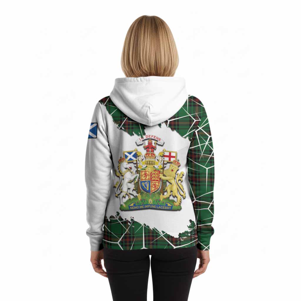 Primrose Tartan Hoodie with Family Crest and Lion Rampant Grunge Style