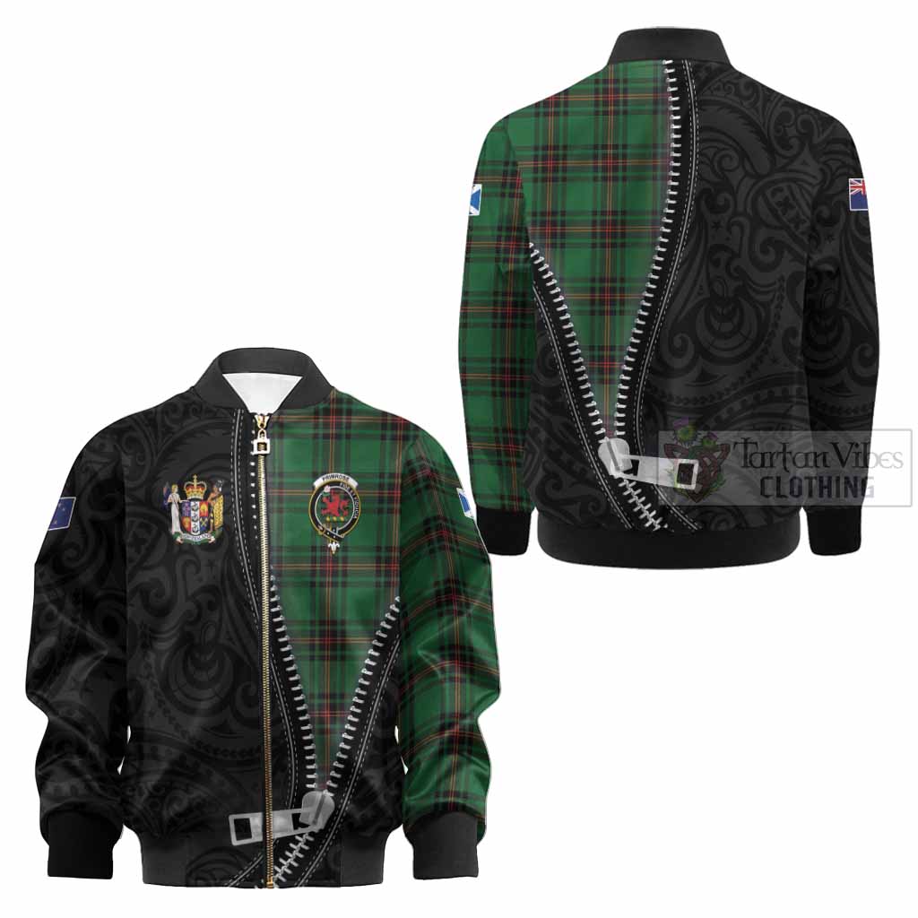 Primrose Tartan Kid Bomber Jacket New Zealand Pattern Unique Zipper Stylized
