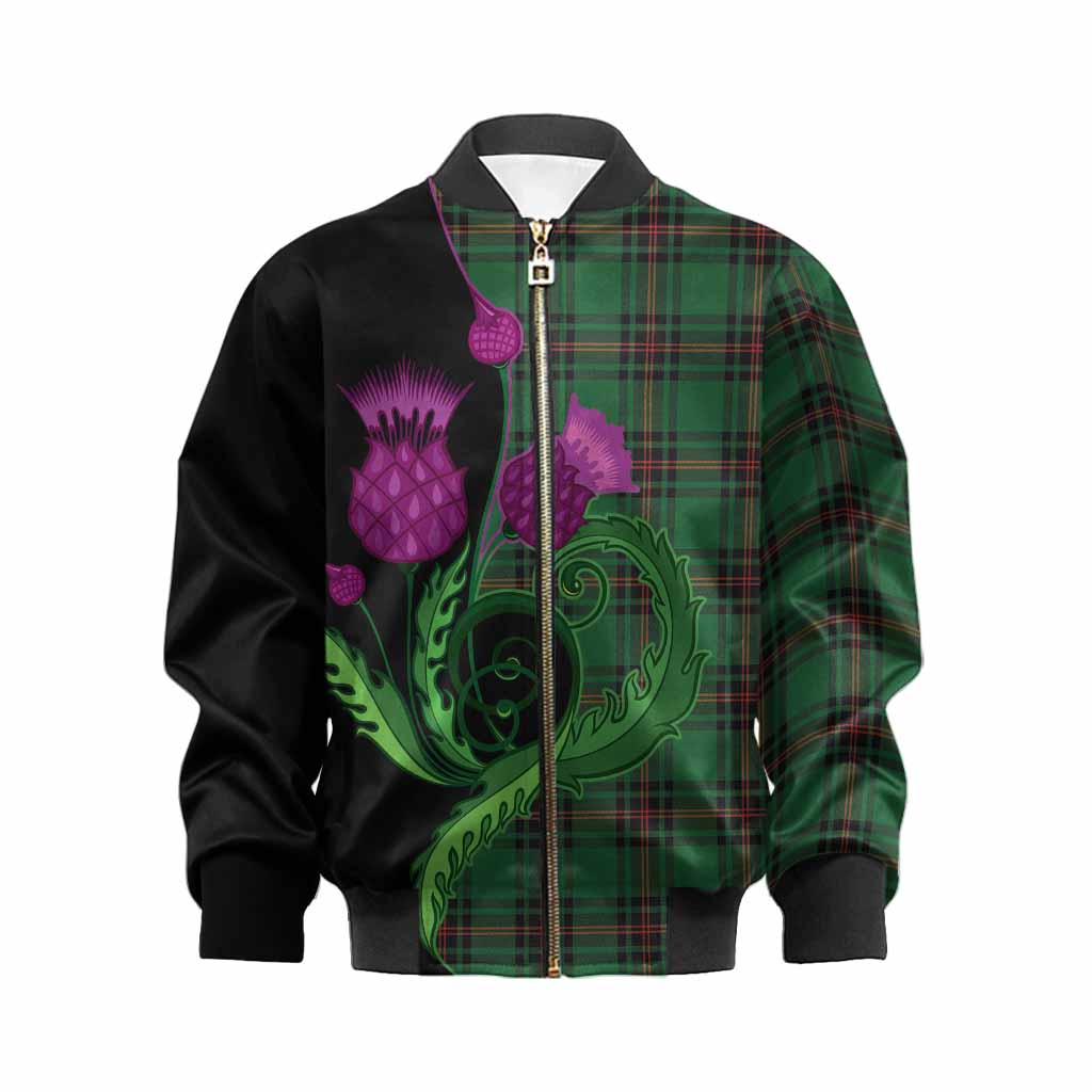 Primrose Tartan Kid Bomber Jacket Traditional Scottish Thistle