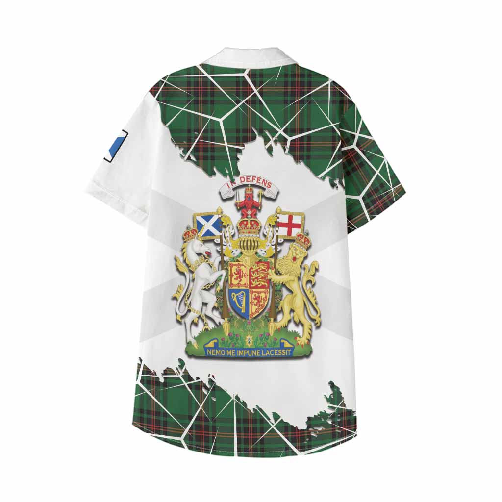 Primrose Tartan Kid Hawaiian Shirt with Family Crest and Lion Rampant Grunge Style