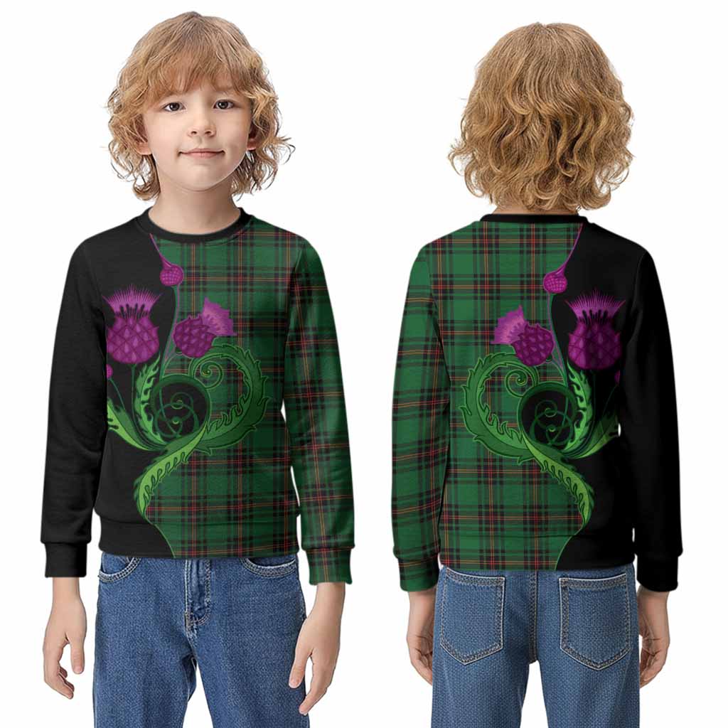 Primrose Tartan Kid Knitted Sweatshirt Traditional Scottish Thistle