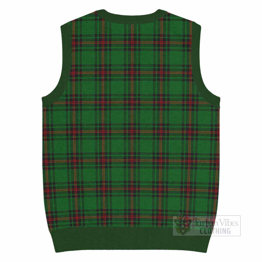 Primrose Tartan Knitted V-Neck Vest with Family Crest - Tartan Vibes Clothing