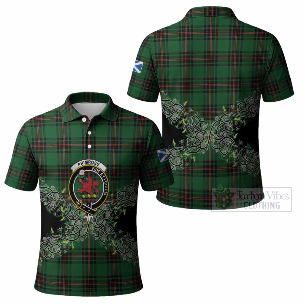 Primrose Tartan Polo Shirt Thistle Scottish Spirit
