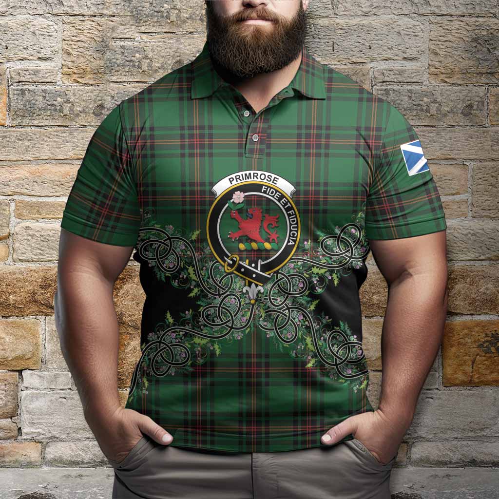 Primrose Tartan Polo Shirt Thistle Scottish Spirit