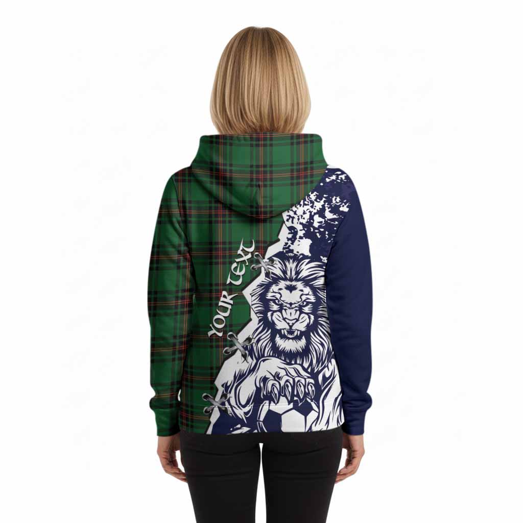 Primrose Tartan Scottish Hoodie Angry Lion With Soccer Ball Style