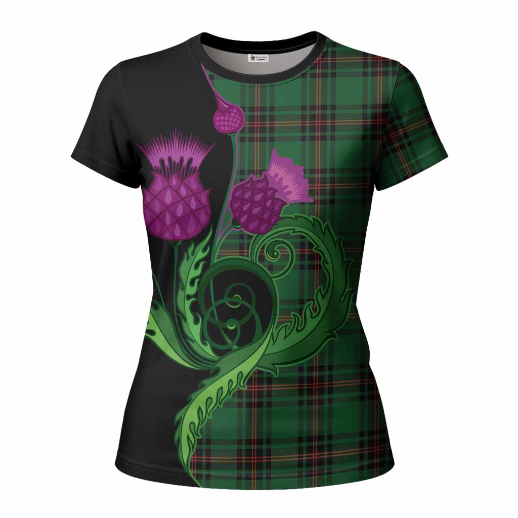 Primrose Tartan Women T shirt Traditional Scottish Thistle