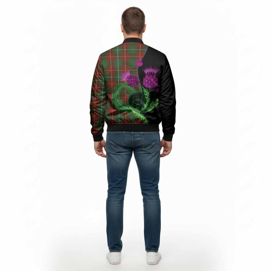 Prince Edward Island Tartan Bomber Jacket Traditional Scottish Thistle
