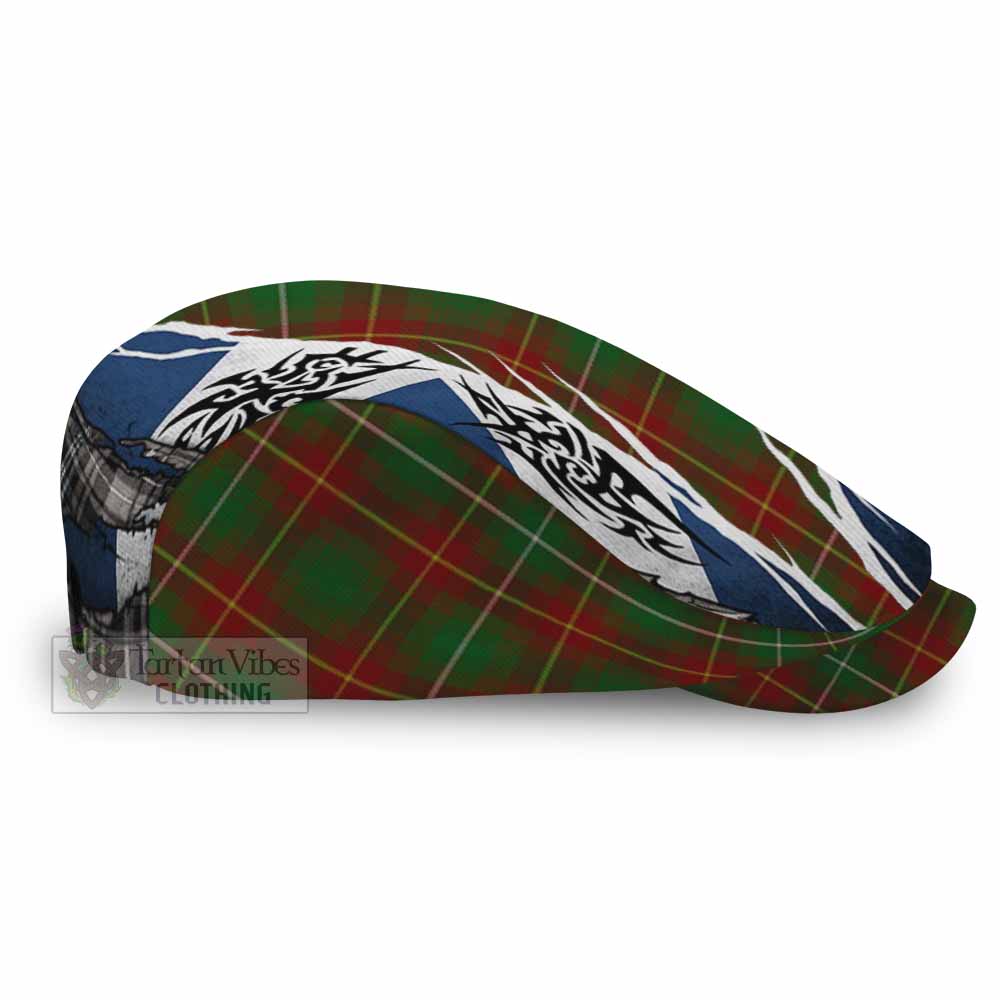 Prince Edward Island Tartan Flat Cap, Jeff Cap Scotland Flag Ripped Tribal Design