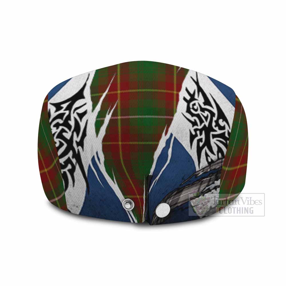 Prince Edward Island Tartan Flat Cap, Jeff Cap Scotland Flag Ripped Tribal Design
