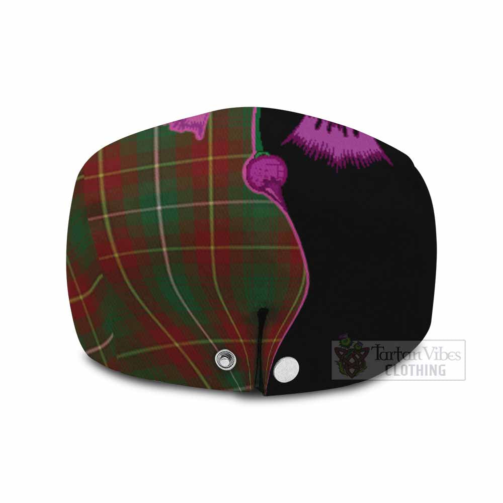 Prince Edward Island Tartan Flat Cap, Jeff Cap Traditional Scottish Thistle