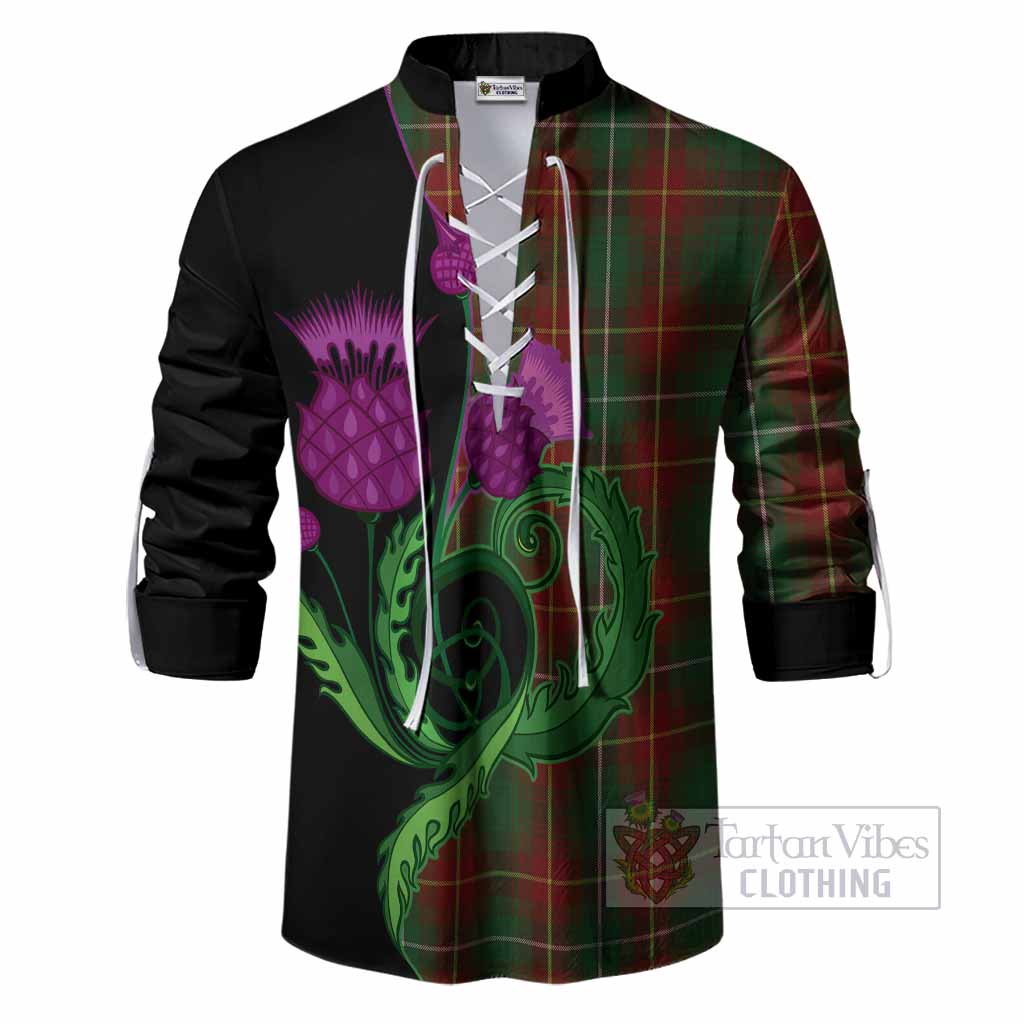 Prince Edward Island Tartan Ghillie Shirt Traditional Scottish Thistle