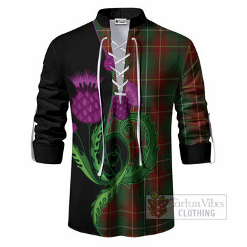 Prince Edward Island Tartan Ghillie Shirt Traditional Scottish Thistle