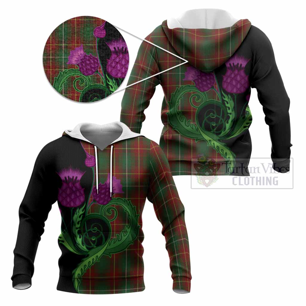 Prince Edward Island Tartan Knitted Hoodie Traditional Scottish Thistle