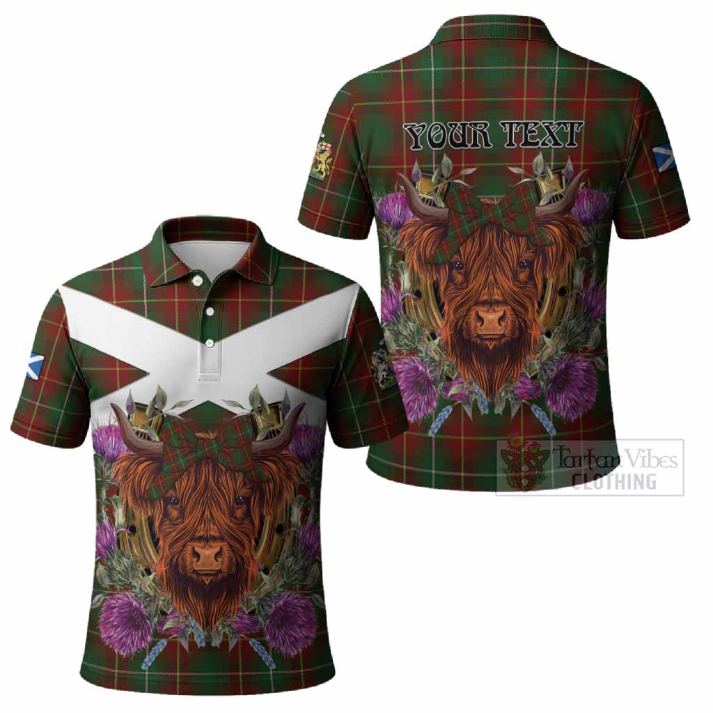 Prince Edward Island Tartan Polo Shirt Scottish Thistle Heilan Coo