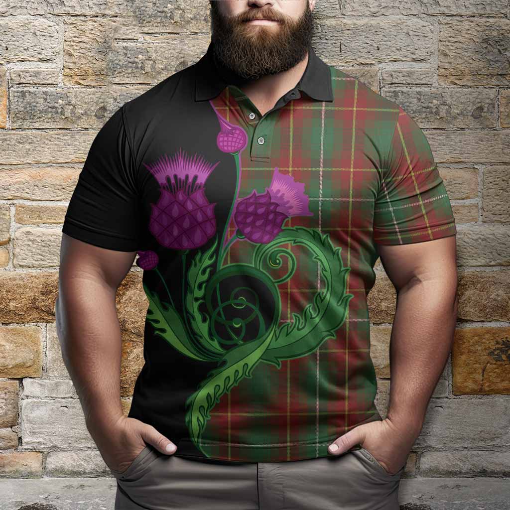 Prince Edward Island Tartan Polo Shirt Traditional Scottish Thistle
