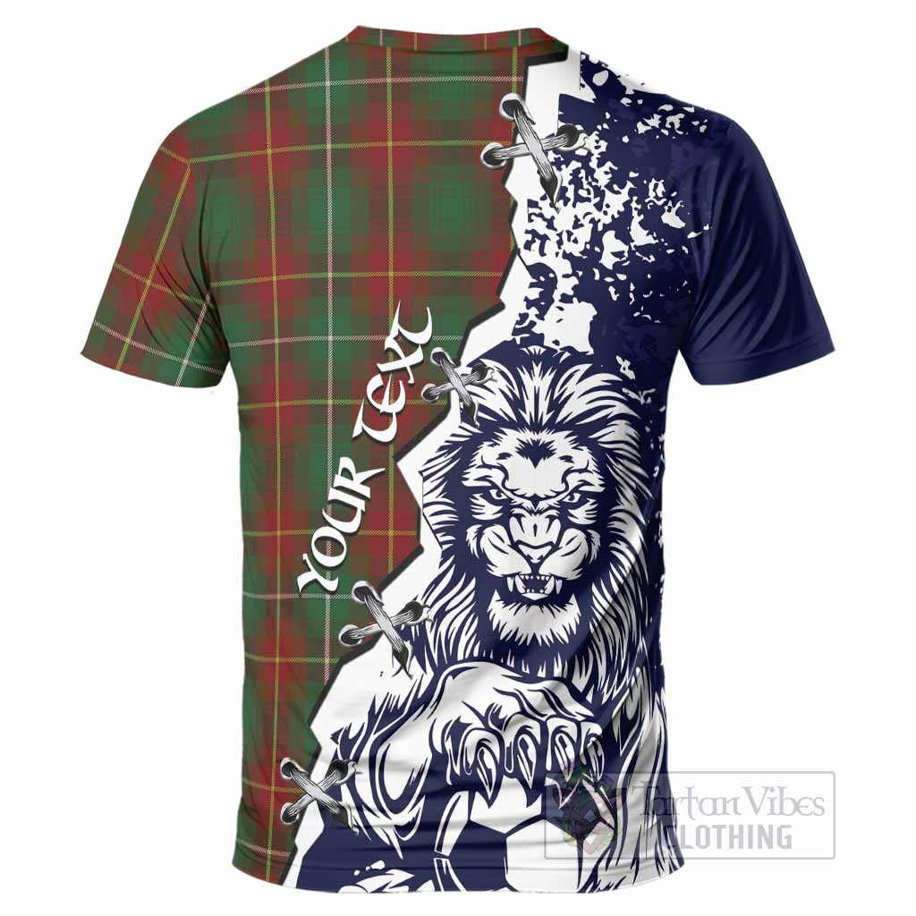 Prince Edward Island Tartan Scottish T-Shirt Angry Lion With Soccer Ball Style