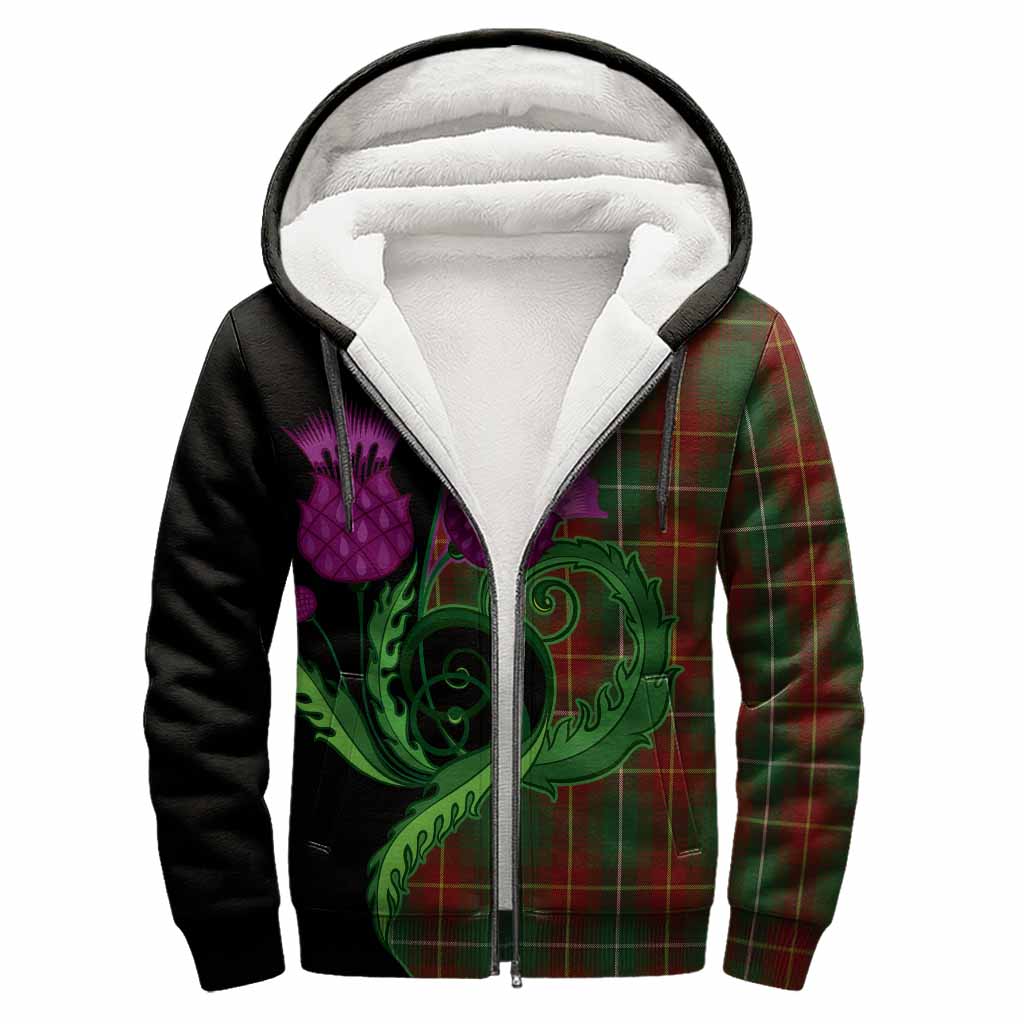 Prince Edward Island Tartan Sherpa Hoodie Traditional Scottish Thistle
