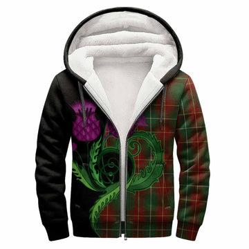 Prince Edward Island Tartan Sherpa Hoodie Traditional Scottish Thistle