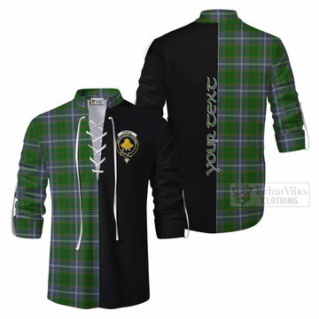Tartan Vibes Clothing Pringle Tartan Ghillie Kilt Shirt with Family Crest and Half Of Me Style