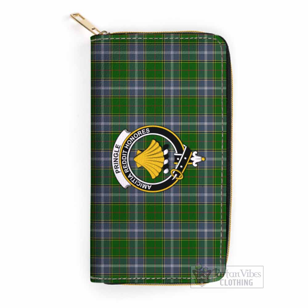 Tartan Vibes Clothing Pringle Tartan Women's Leather Wallet with Family Crest