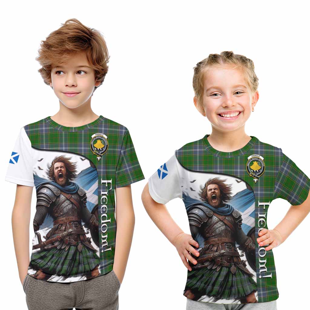 Tartan Vibes Clothing Pringle Crest Tartan Kid T-Shirt Inspired by the Freedom of Scottish Warrior