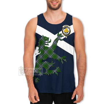Tartan Vibes Clothing Pringle Tartan Lion Rampant Men's Tank Top – Proudly Display Your Heritage with Alba Gu Brath and Clan Name