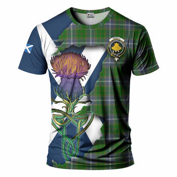 Tartan Vibes Clothing Pringle Tartan Family Crest T-Shirt Scottish Thistle Celtic Inspired