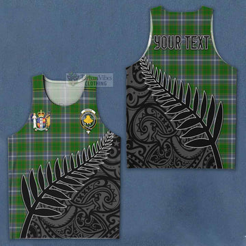 Tartan Vibes Clothing Pringle Crest Tartan Men's Tank Top with New Zealand Silver Fern Half Style