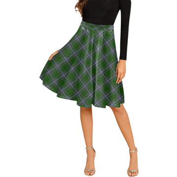 Pringle Tartan Melete Pleated Midi Skirt Cross Style