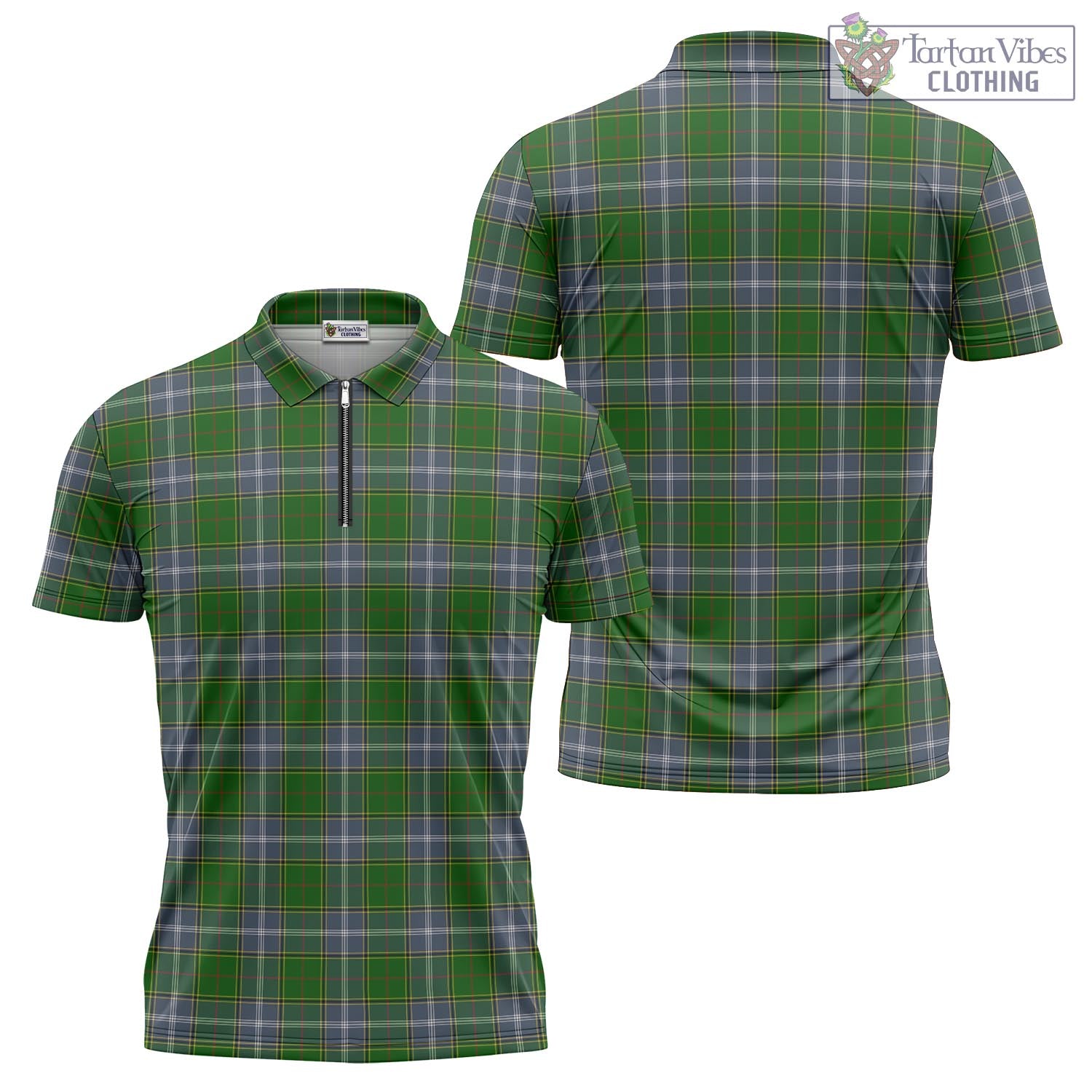 Tartan Vibes Clothing Pringle Tartan Zipper Polo Shirt