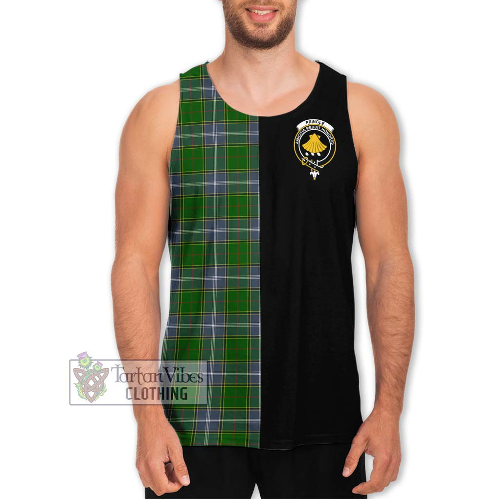 Pringle Tartan Men's Tank Top with Family Crest and Half Of Me Style Men - Tartanvibesclothing Shop