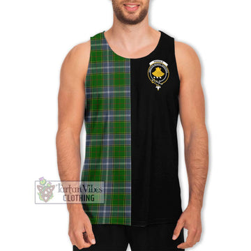 Pringle Tartan Men's Tank Top with Family Crest and Half Of Me Style Men - Tartanvibesclothing Shop