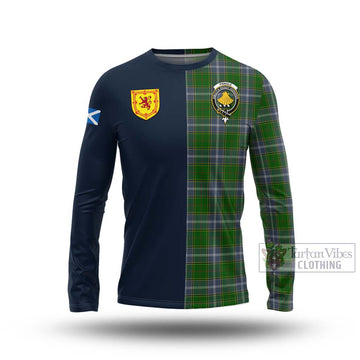 Tartan Vibes Clothing Pringle Tartan Long Sleeve T-Shirt with Scottish Lion Royal Arm Half Style