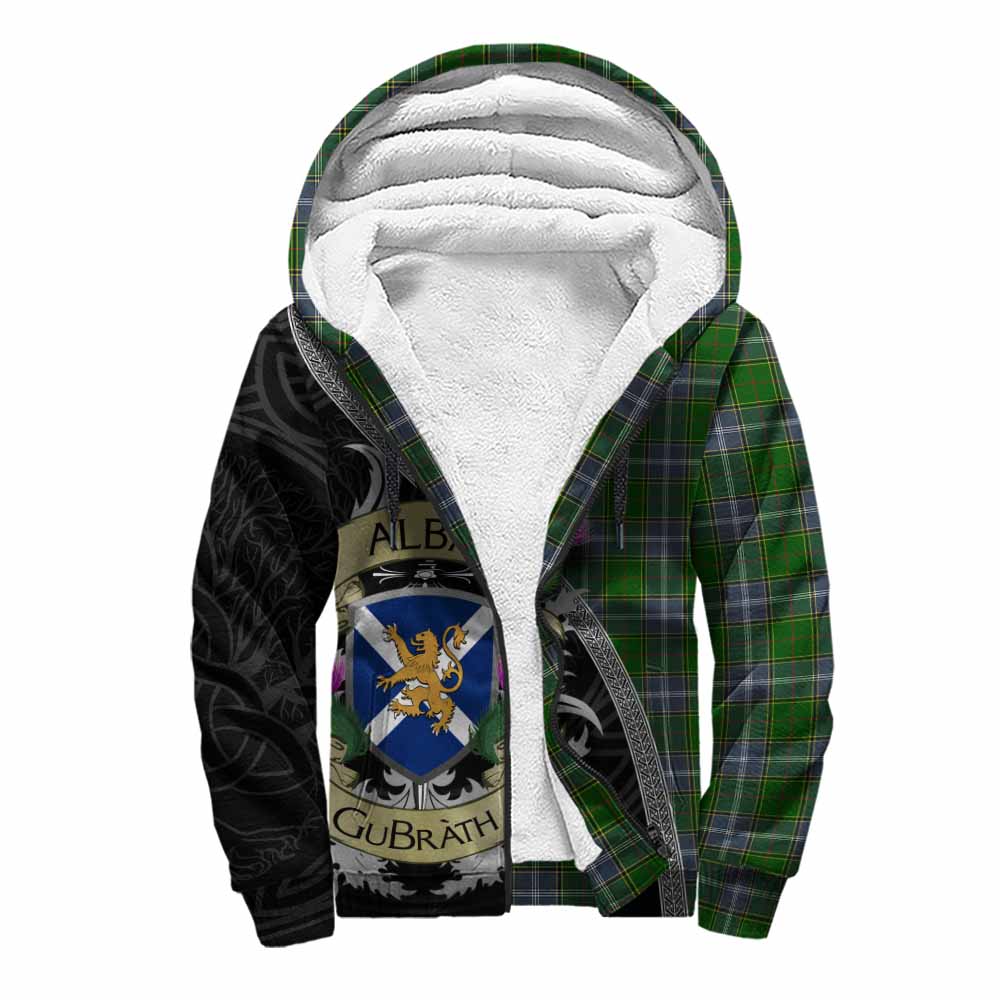 Tartan Vibes Clothing Pringle Tartan Family Crest Sherpa Hoodie Lion Rampant Royal Thistle Shield Celtic Inspired