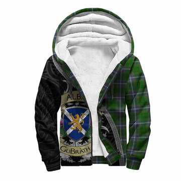 Pringle Tartan Family Crest Sherpa Hoodie Lion Rampant Royal Thistle Shield Celtic Inspired
