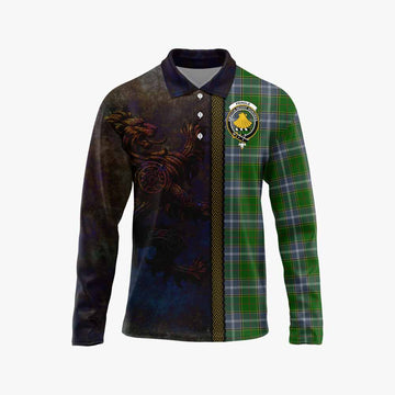 Pringle Tartan Family Crest Long Sleeve Polo Shirt Alba Gu Brath Be Brave Lion Ancient Style