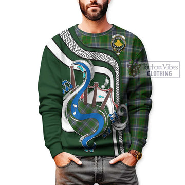 Tartan Vibes Clothing Pringle Tartan Sweatshirt with Epic Bagpipe Style