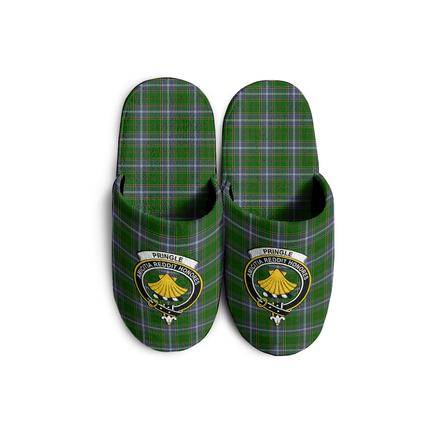 Pringle Tartan Home Slippers with Family Crest KIDS - Tartan Vibes Clothing