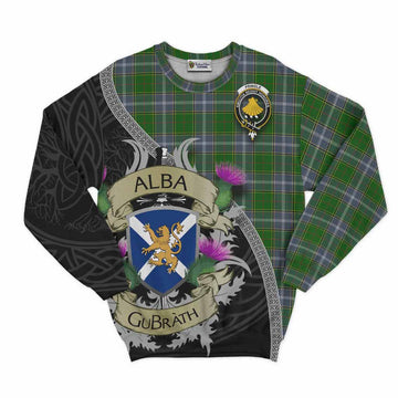 Pringle Tartan Family Crest Sweatshirt Lion Rampant Royal Thistle Shield Celtic Inspired